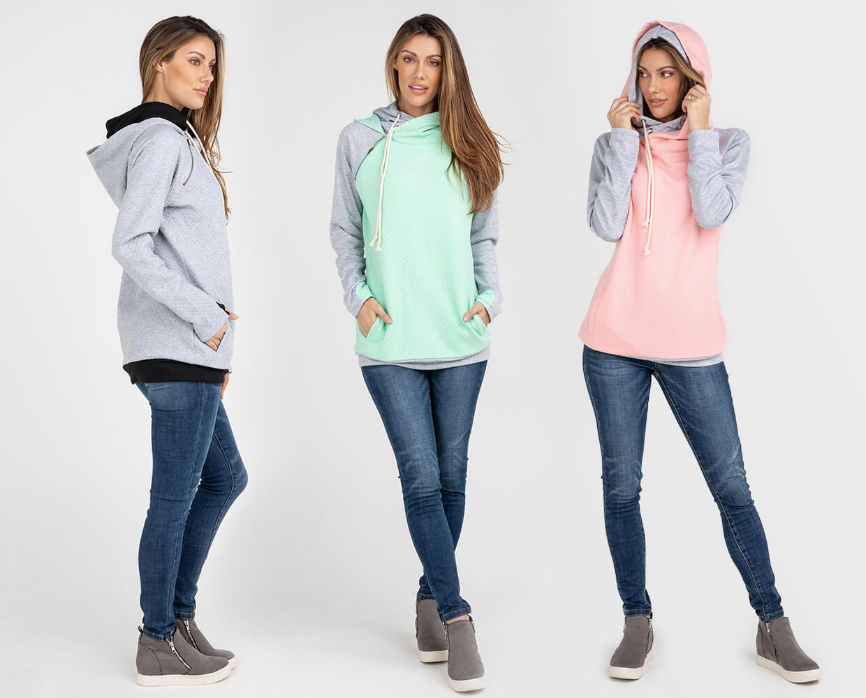 Silver Icing Name It to Win It: Embossed Layered Hoodie
