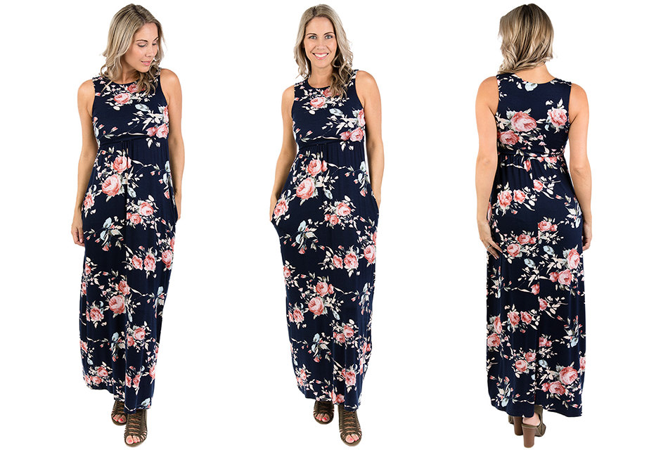 Navy Floral Maxi